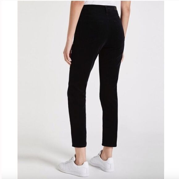 NWOT AG Adriano Goldschmied Isabelle Button-Up Velvet Straight Crop Jeans - Picture 2 of 13